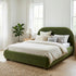 Harriet Vevlet Platform Bed with Wood Legs