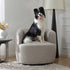 Ashlie Bouclé Swivel Barrel Chair - Taupe Modern Swivel Chair | Swivel Accent Chairs | Kinwell Furniture | Swivel Armchairs