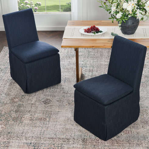 Diane Slipcover Performance Dining Chair with Casters - Upholstered Dining Chair | Modern Dining Chairs | Kinwell Furniture | Performance Fabric Dining Chairs