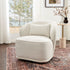Laura Bouclé Swivel Barrel Chair - Cream Modern Swivel Chair | Swivel Accent Chairs | Kinwell Furniture | Swivel Armchairs