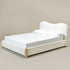 Dorothy Linen Platform Bed with Headboard – White Modern Upholstered Queen Bed Frame | Platform Beds | Kinwell Furniture | Bedroom Bed Frame