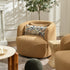 Ashlie Chenille Swivel Barrel Chair - Brown Modern Swivel Chair | Swivel Accent Chairs | Kinwell Furniture | Swivel Armchairs