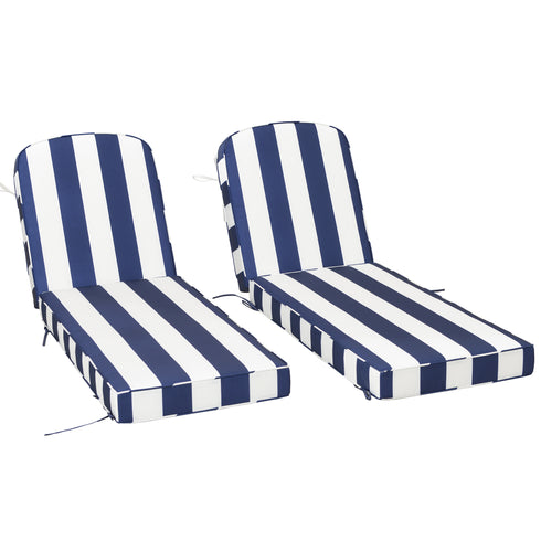 Ranu Extra Thick Outdoor Cushion Set – Blue Striped Patio Chair Cushions | Outdoor Seat & Back Cushions | Weather-Resistant Outdoor Cushions | Kinwell Furniture