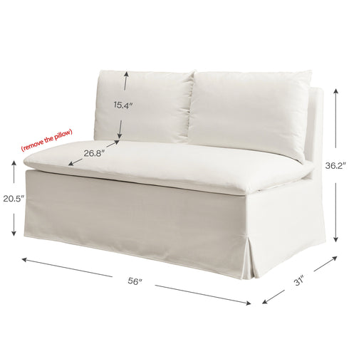 Nelly Performance Bench Banquette - White Modern Banquette Bench | Dining Benches & Banquettes | Kinwell Furniture | Upholstered Banquette Bench