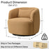 Ashlie Chenille Swivel Barrel Chair - Brown Modern Swivel Chair | Swivel Accent Chairs | Kinwell Furniture | Swivel Armchairs