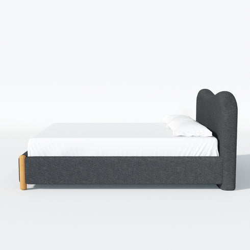 Dorothy Bed Frame with Headboard – Dark Gray Modern Full Bed Frame | Platform Beds | Kinwell Furniture | Bedroom Bed Headboard