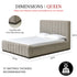 Agnes Linen Platform Bed - Beige / Gray Upholstered Bed | Queen & King Platform Beds | Kinwell Furniture | Modern Linen Bed Frames