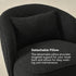 Laura Bouclé Swivel Barrel Chair - Black Swivel Accent Chair | Living Room Swivel Chairs | Kinwell Furniture | Best Swivel Chairs
