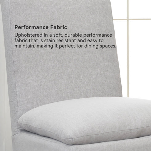 Diane Performance Dining Side Chair with Casters - Dining Table Chair | Dining Room Fabric Chairs | Kinwell Furniture | Modern Upholstered Dining Chairs