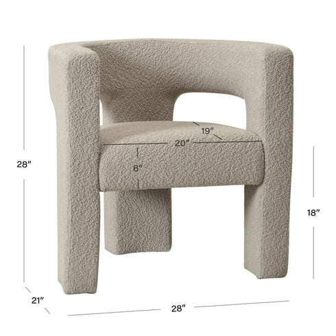 Herbert Modern Bouclé Armchair - Oatmeal Accent Chair | Decorative Accent Chairs | Kinwell Furniture | Modern Accent Chairs