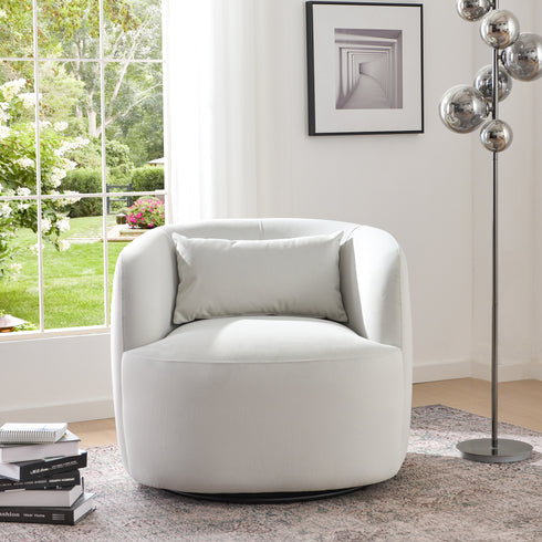 Ashlie Velvet Swivel Barrel Chair - Modern Swivel Chair | Swivel Accent Chairs | Kinwell Furniture | Swivel Armchairs