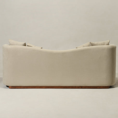 Samuel Premium Fabric Curved Sofa in Tan – 3 Seater Sofa | Three Seater Couch | Modern Curved Sofa | Kinwell Furniture