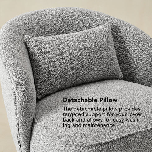 Laura Bouclé Swivel Barrel Chair - Swivel Side Chair | Stylish Swivel Chairs | Kinwell Furniture | Swivel Chairs for Living Room