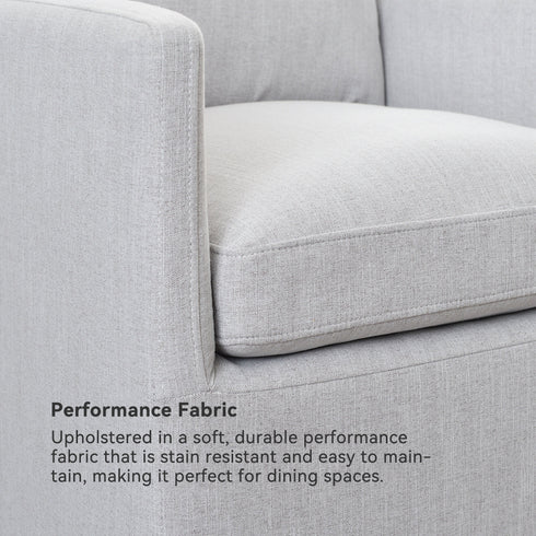 Sean Performance Dining Chair with Casters - Covered Dining Chair | Dining Chairs with Arms | Kinwell Furniture | Performance Fabric Chairs