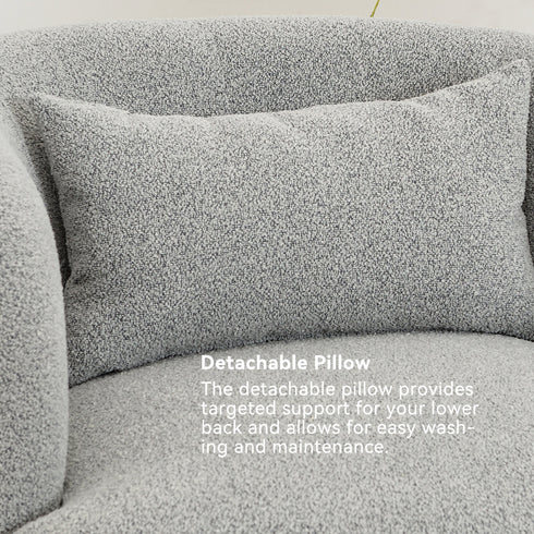 Ashlie Bouclé Swivel Barrel Chair