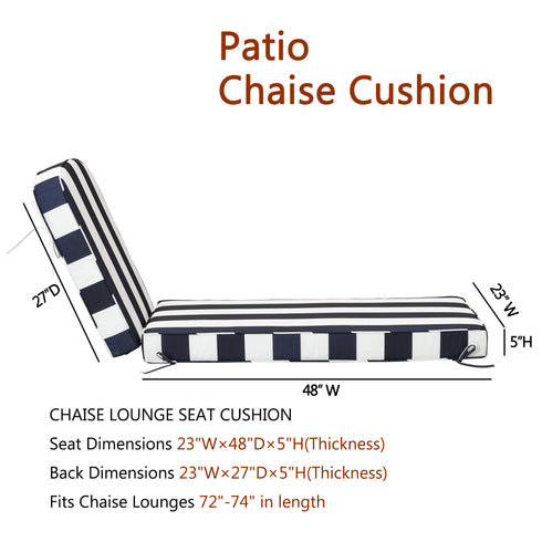 Ranu Extra Thick Outdoor Cushion Set – Black Striped Patio Chair Cushions | Outdoor Seat & Back Cushions | Weather-Resistant Outdoor Cushions | Kinwell Furniture