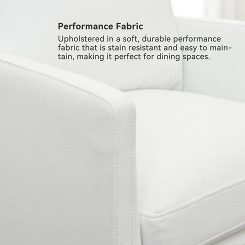 Sean Performance Dining Chair with Casters - Ivory Padded Dining Chair | Dining Chairs with Casters | Kinwell Furniture | Top Performing Dining