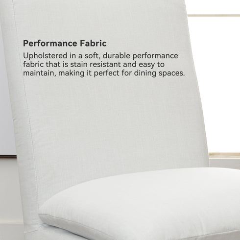 Diane Performance Dining Side Chair with Casters - Dining Table Chair | Dining Room Fabric Chairs | Kinwell Furniture | Modern Upholstered Dining Chairs