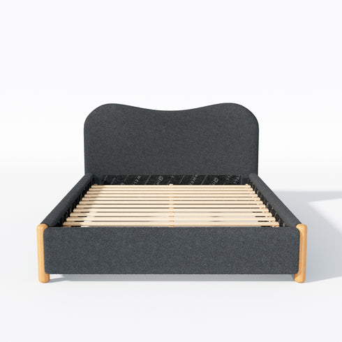 Dorothy Bed Frame with Headboard – Dark Gray Modern Full Bed Frame | Platform Beds | Kinwell Furniture | Bedroom Bed Headboard