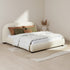 Harriet Boucle Platform Bed with Wood Legs