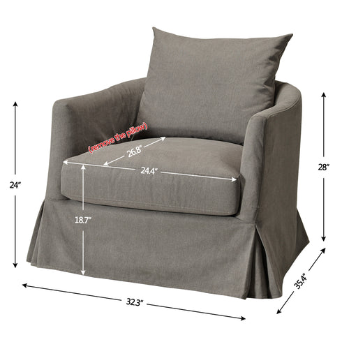 Eliza Slipcover Swivel Barrel Chair