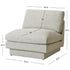 Linen Blend Down Feather Upholstered Accent Chair – Light Gray Modern Armless Slipper Chair | Plush Goose Down Filled Lounge Chair with Removable Cushions | Kinwell Furniture | Extra Wide Accent Chair