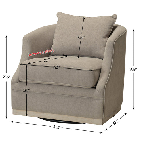 Minerva Swivel Barrel Chair - Gray Modern Swivel Chair | Swivel Accent Chairs | Kinwell Furniture | Swivel Armchairs