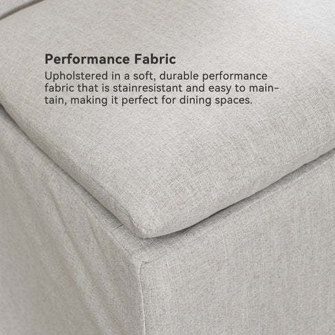 Diane Slipcover Performance Dining Chair with Casters - Upholstered Dining Chair | Modern Dining Chairs | Kinwell Furniture | Performance Fabric Dining Chairs