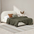 Harriet Boucle Platform Bed with Wood Legs