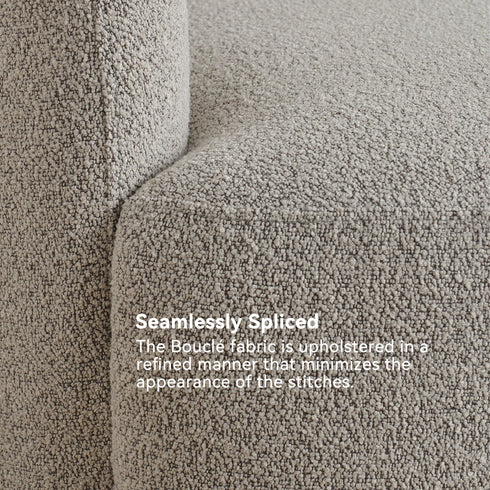 Ashlie Bouclé Swivel Barrel Chair - Taupe Modern Swivel Chair | Swivel Accent Chairs | Kinwell Furniture | Swivel Armchairs