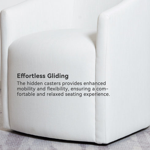 Rafa Performance Dining Chair with Casters - Covered Dining Chair | Dining Chairs with Arms | Kinwell Furniture | Performance Fabric Chairs