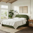 Harriet Vevlet Platform Bed with Wood Legs