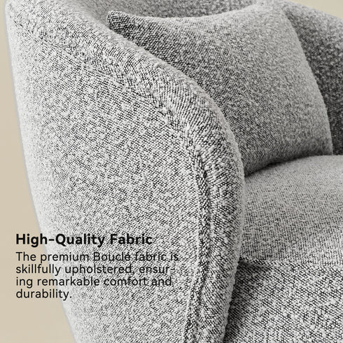 Laura Bouclé Swivel Barrel Chair - Swivel Side Chair | Stylish Swivel Chairs | Kinwell Furniture | Swivel Chairs for Living Room