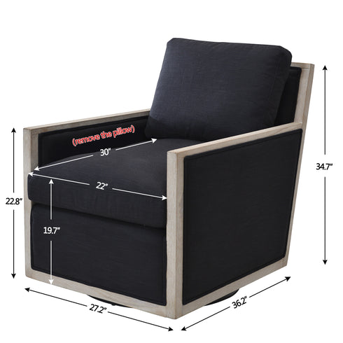 Sanford Down Swivel Armchair - Modern Swivel Chair | Swivel Accent Chairs | Kinwell Furniture | Swivel Armchairs