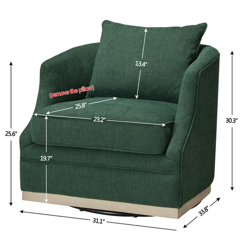 Minerva Swivel Barrel Chair - Green Modern Swivel Chair | Swivel Accent Chairs | Kinwell Furniture | Swivel Armchairs