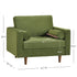 Tiziano Tufted Armchair – Green Velvet Accent Chair with Pillows | Mid-Century Lounge Chair | Kinwell Furniture