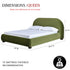 Harriet Vevlet Platform Bed with Wood Legs