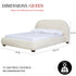 Harriet Boucle Platform Bed with Wood Legs