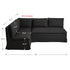 Nelly Performance L-Shape Banquette - Black Modern L-Shape Banquette | L-Shape Banquette Seating | Kinwell Furniture | Modular Dining Banquette Set