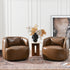 Ashlie Leather Swivel Barrel Chair