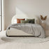 Harriet Boucle Platform Bed with Wood Legs