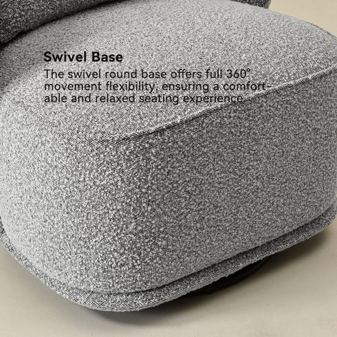 Laura Bouclé Swivel Barrel Chair - Swivel Side Chair | Stylish Swivel Chairs | Kinwell Furniture | Swivel Chairs for Living Room