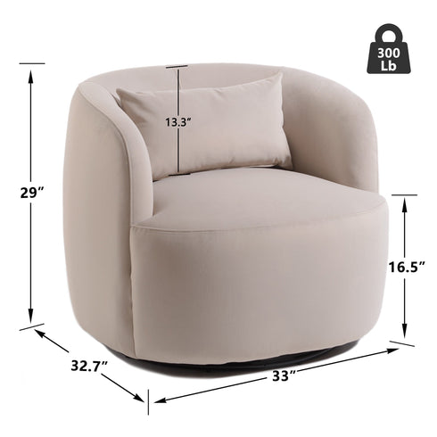Ashlie Velvet Swivel Barrel Chair - Stylish Swivel Chair | Living Room Swivel Accent Chairs | Kinwell Furniture | Most Comfortable Swivel Chairs