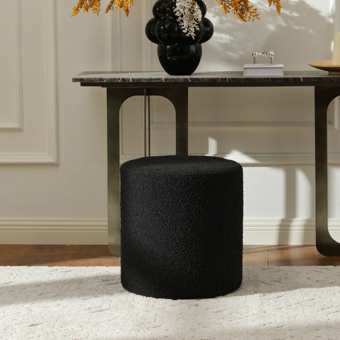 Elof Bouclé Ottoman - Accent Ottoman | Modern Pouf | Kinwell Furniture | Bedroom Ottomans