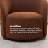 Everitte Bouclé Swivel Barrel Chair - Brown Modern Swivel Chair | Swivel Accent Chairs | Kinwell Furniture | Swivel Armchairs