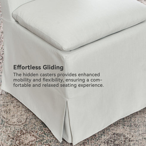 Diane Slipcover Performance Dining Chair with Casters - Heavy Duty Dining Chair | Stylish Dining Chairs | Kinwell Furniture | Best Dining Chairs