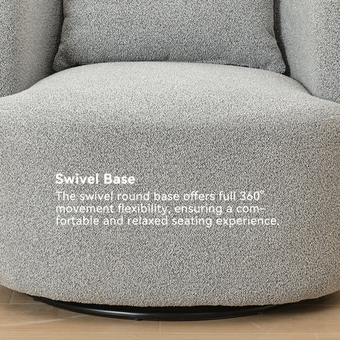 Ashlie Bouclé Swivel Barrel Chair