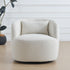 Ashlie Bouclé Swivel Barrel Chair - Beige Modern Swivel Chair | Swivel Accent Chairs | Kinwell Furniture | Swivel Armchairs