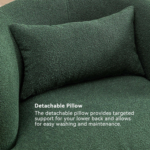 Ashlie Bouclé Swivel Barrel Chair - Comfy Swivel Chair | Accent Swivel Chairs | Kinwell Furniture | Mid Century Swivel Chairs