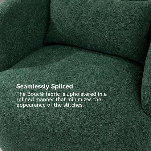 Ashlie Bouclé Swivel Barrel Chair - Swivel Side Chair | Stylish Swivel Chairs | Kinwell Furniture | Swivel Chairs for Living Room